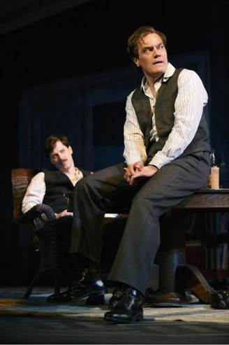 From left, John Gallagher, Jr. and Michael Shannon in the Roundabout production.