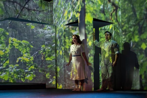 Rachel Blaustein, left, and Anthony Ciaramitaro as young Italian Jews on the cusp of World War II in “The Garden of the Finzi-Continis.”